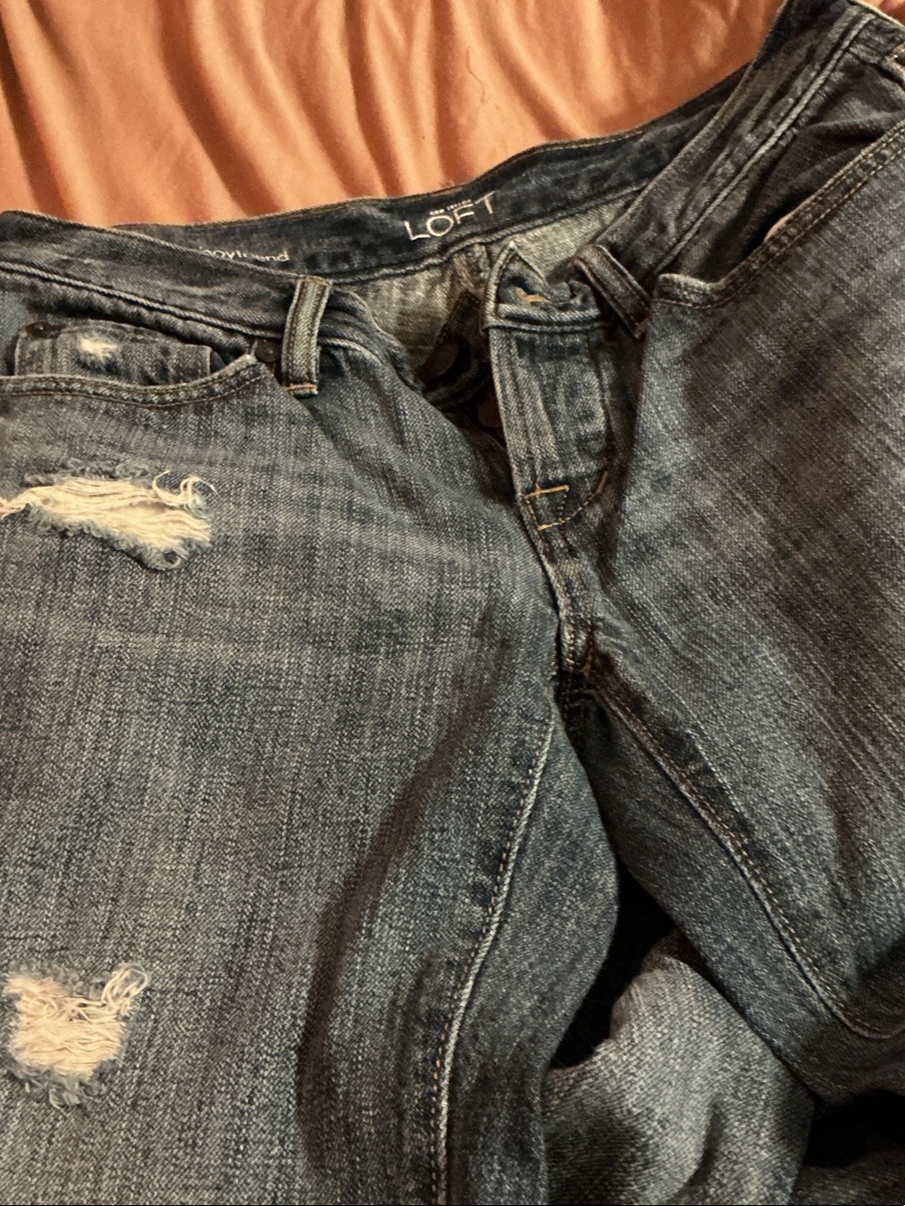 LOFT Dark Blue Boyfriend Jeans